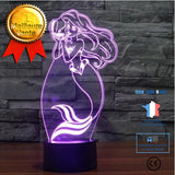 TD® Lampe optique poser décoratif tactile 7 couleurs illusion optique - modèle sirène - faible consommation câble USB ou 3 piles AAA