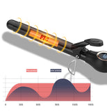 TD® Fer à friser LCD affichage numérique attelle de curling tourmaline céramique ne fait pas mal aux cheveux chauffage rapide perm