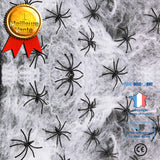 TD® Halloween decoration araignée coton maison hantée bar KTV scène disposition araignée soie toile d'araignée accessoires