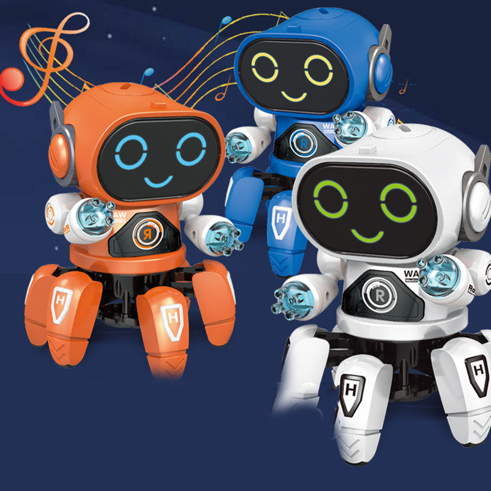 TD® Jouet robot hexapode électrique dansant et clignotant musique lumineuse orange garçon et fille jouet robot télécommandé pour enf