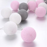TD® Guirlande lumineuse LED - 20 boules de coton