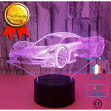 TD® Lampe optique poser décoratif tactile 7 couleur illusion optique - modèle voiture - faible consommation câble USB ou 3 piles AAA