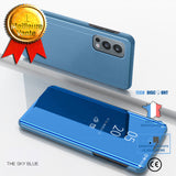 TD® Pour Oneplus nord 2 coque de téléphone support placage miroir étui en cuir étui en cuir à rabat housse de protection