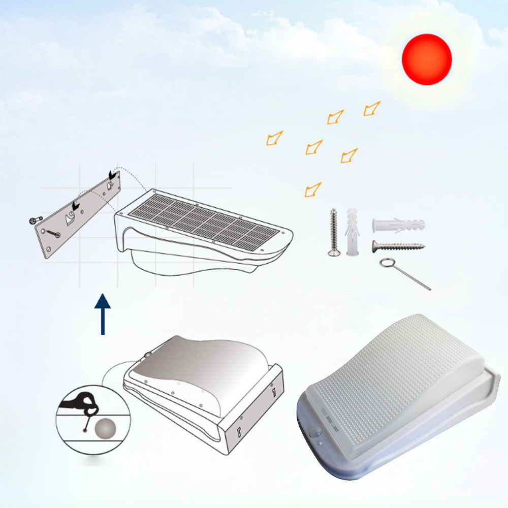 TD® Lampe solaire jardin extérieur detecteur de mouvement camping lumière blanche led étanche consommation énergie haute qualité