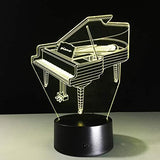 TD® Lampe optique poser décoratif tactile 7 couleurs illusion optique - modèle piano - faible consommation câble USB ou 3 piles AAA