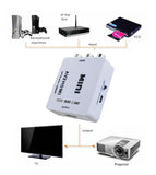 TD® Adaptateur RCA vers HDMI Convertisseur vidéo Mini AV Prise en Charge 1080P audio adaptateurs femelle charge USB 3RCA console AV2