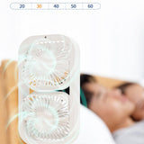 TD® Ventilateur de bureau rotatif à double tête ventilateur de charge usb étudiant de bureau extérieur