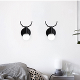 TD® Unny Lot de 2 Créatif Applique Murale Moderne Lampe de Mur Fer Base Tête de Cerf  E27 Noir
