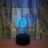 TD® Atmosphère de lumière de nuit colorée LED Tennis 3D