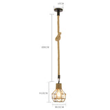 TD® Corde de chanvre rétro personnalité restaurant lustre industriel vent lustre café bar restaurant occidental petit lustre