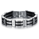 Bijoux mode exquis Bracelet en acier au titane silicone noir pour hommes Bijoux Cadeaux de vacances et d'anniversaire pour h