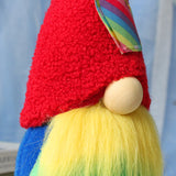 Poupée de Noël amour arc-en-ciel poupée naine chapeau haut de forme poupée en peluche sans visage accessoires de décoration v