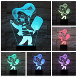 TD® Décoratif USB Garçon 7 Couleurs Télécommande Illusion Optique Veilleuse 3D Visualisation Tableau Lampes De Bureau 3D Glow LED La