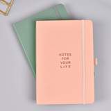 Bloc-notes A5 porte-stylo créatif rose clair bloc-notes d'affaires en simili cuir papeterie de bureau bloc-notes sangle bloc-