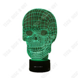 TD® Lampe Bulbing Tête de Mort 3D Lampe Veilleuse Décorative en forme de tête de crâne.