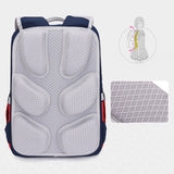 TD® Sac à dos étudiant cartable léger imperméable ajustement doux de couleur unie haut de gamme grande capacité rouge bleu oxford
