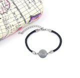Bracelet tressé en cuir titane acier homme cadeau père