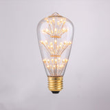 TD® Lampe Ampoule Edison / Ampoule Étoilée  KTV/ Jaune chaud à économie d'énergie LED/ Art décoratif source de lumière E27