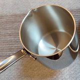 TD® Pot à café en acier inoxydable 304 pot à lait crème au beurre fondue épaissie 370ML cuisinière à induction universelle