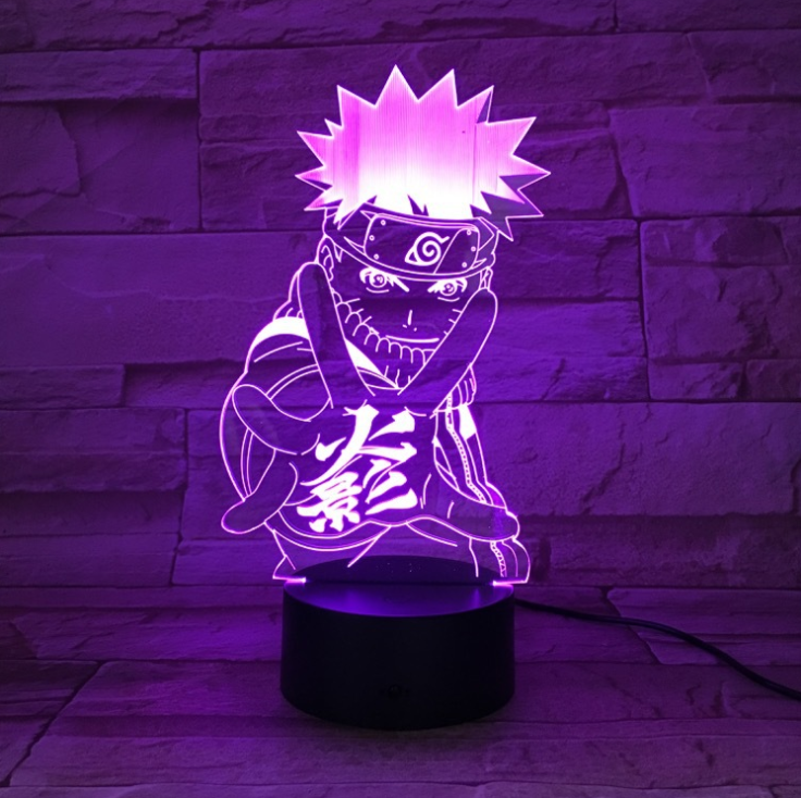 TD® Naruto en forme de veilleuse 3D pour garçon LED 7 couleurs tactile lampe de table