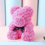 TD® Ours en rose Fleur Saint Valentin Rose pour Cadeau d'anniversaire Cadeau de la Saint-Valentin Décoration de Mariage Couleur Rose