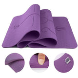 TD® Tapis Yoga -Tapis De Sport Fitness a La Maison -Tapis de Pilates,Poids léger,Antidérapant 183 * 61 * 0,6 cm violet foncé