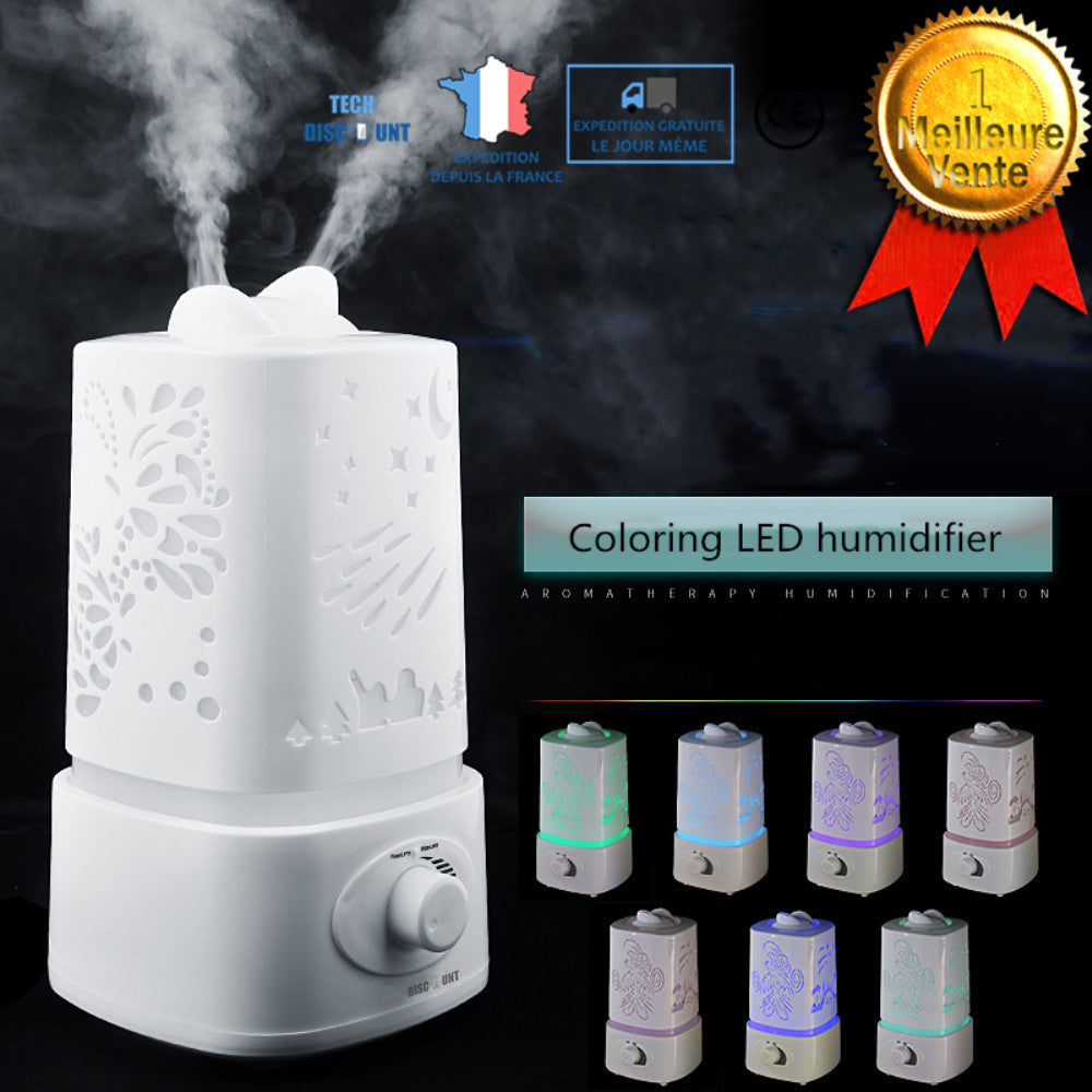TD® Humidificateur d'air maison bébé chambre silencieux bureau purificateur ultrasons aromathérapie diffuseur veilleuse atomiseur