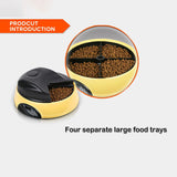 TD® Distributeur Automatique De Nourriture Pour Animaux - Pour 4 Repas/32 × 12.8 cm pour Chien/Chat - Rose Rouge