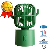 INN® Ventilateur de bureau Mini tête mobile créative USB chargeant le ventilateur portable de dessin animé de cactus ventilateur d'a