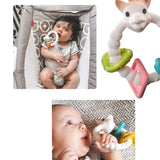 TD® Anneau de dentition coloré, paquet unique en caoutchouc  naturel, jouet de morsure émotionnelle réconfortant pour bébé et enfant