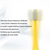 Brosse à dents électrique pour enfants Vibration sonique non rechargeable de bande dessinée bébé    à dents automatique petit