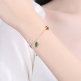LSC® 925 argent sterling trèfle à quatre feuilles amour coeur feuille verte papillon bracelet à quatre fleurs mode féminine coréenne
