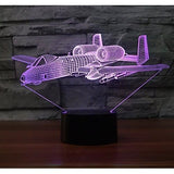 TD® Lampe optique poser décoratif tactile 7 couleurs illusion optique - modèle avion - faible consommation câble USB ou prise secteu