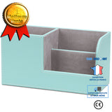 TD® Porte-stylo bureau étude papeterie emballage boîte de rangement bureau ins carré PU stylo baril créatif en cuir porte-stylo mign