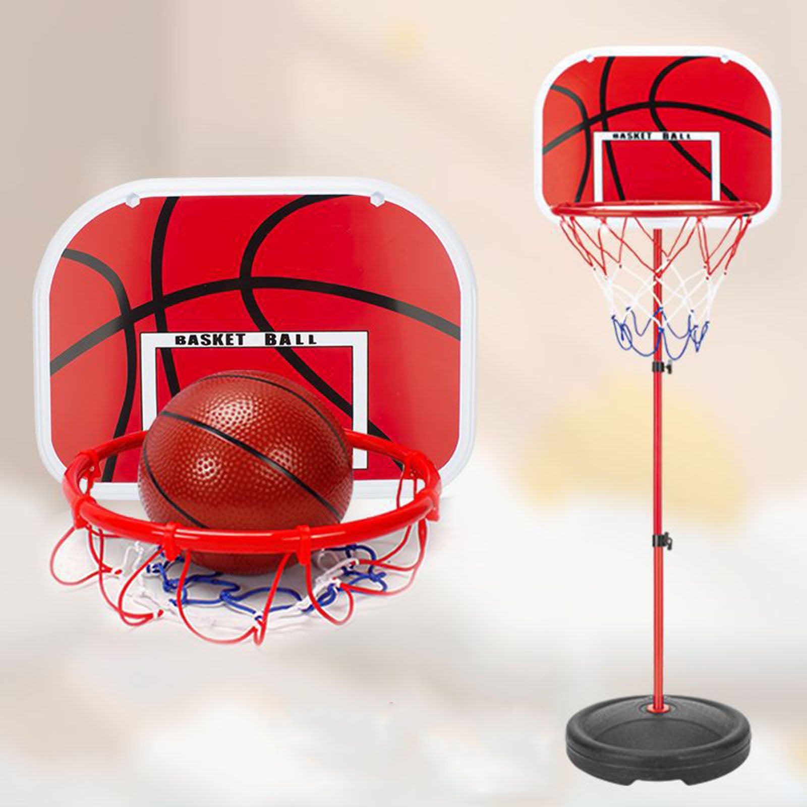 AJW-Panier de Basket Réglable en Hauteur de 179cm à 200 cm Noir Panier de Basket Ball pour AJW-Panier de Basket Réglable en Hauteur de 179cm à 200 cm Noir Panier de Basket Ball pour