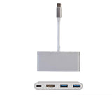 TD® Alliage d'aluminium argenté TYPE-C vers HDMI + PD + USB3.0 * 2 convertisseur pour ordinateur portable quatre en un