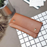 TD® Portefeuille Femmes en Cuir Porte-Cartes Sac à Main Multi Rangements Double Boutons à Pression sur Rabat Imperméable Résistant