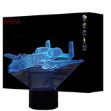 TD® Lampe optique poser décoratif tactile 7 couleurs illusion optique - modèle avion - faible consommation câble USB ou prise secteu