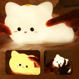 TD® Veilleuse colorée rechargeable à LED, lumière pour chat en silicone,jouet lumineux pour enfants,lumière douce de protection des