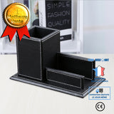 TD® Boîte de rangement Boîte de rangement créative multifonctionnelle Porte-stylo en cuir de bureau de couleur unie Porte-cartes vis