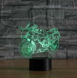 TD® Veilleuse 3D Moto Led Night Light   Light Toys Couleur Interchangeable Lampe De Table Plaque De Méthacrylate Veilleuse Pour Enfa
