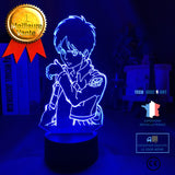 TD® Lampe Illusion 3D A Mené La Lumière De Nuit Night Attaque Sur Titan Figure Eren Jaeger Géant Pour Chambre Maison Décoration Lumi