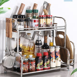 TD® Étagère de cuisine en acier inoxydable étage étagère de rangement multicouche fournitures multi-cinétiques étagère à casseroles
