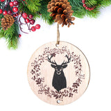Décoration de Noël en bois artisanat nordique rétro elk Pendentif décoration d'arbre de Noël décorations de fête de Noël en b