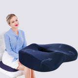 TD® Coussin fessier support voiture maison bout à bout coussin chaise tabouret couleur unie fibre de polyester mousse à mémoire bleu