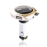 TD® Q7 nouvelle voiture Bluetooth MP3 Transmetteur FM Bluetooth mains libres avec double chargeur de voiture USB Rotation à 360 degr