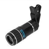 TD® Objectif pour smartphone 12X optique zoom télescope caméra objectif clip télescope de téléphone portable couleur noir bleu