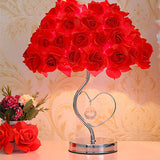 TD® Lampe à Poser En Cristal Rouge Rose Fleur Veilleuse Lampe De Chevet Décoration De La Maison Allume éclairage Intérieur
