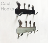 Crochets pour vêtements rangée Cactus Vaisselle Acier inoxydable 3 sans perforation adhésifs pour salle de bain pour manteaux