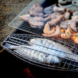 TD® Pince à poisson grillé accessoires de Barbecue manche en bois massif support de Barbecue multifonctionnel fournitures de Camping